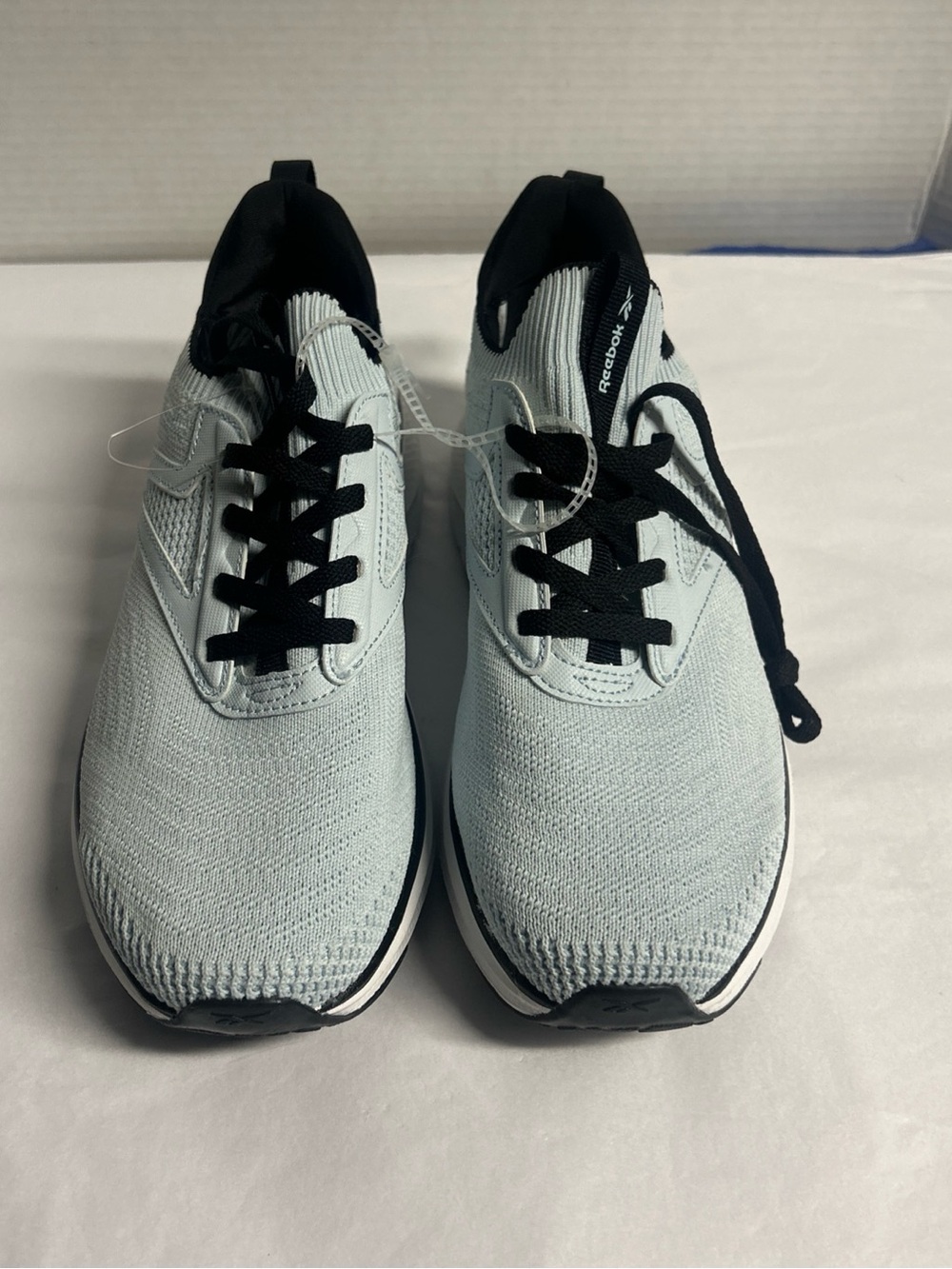 Reebok Women's Light Blue and Black Knit Athletic Sneakers